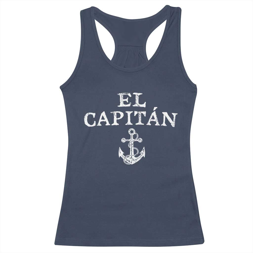 El Capitan Racerback Tank Top Funny Boat Captain Vintage Anchor