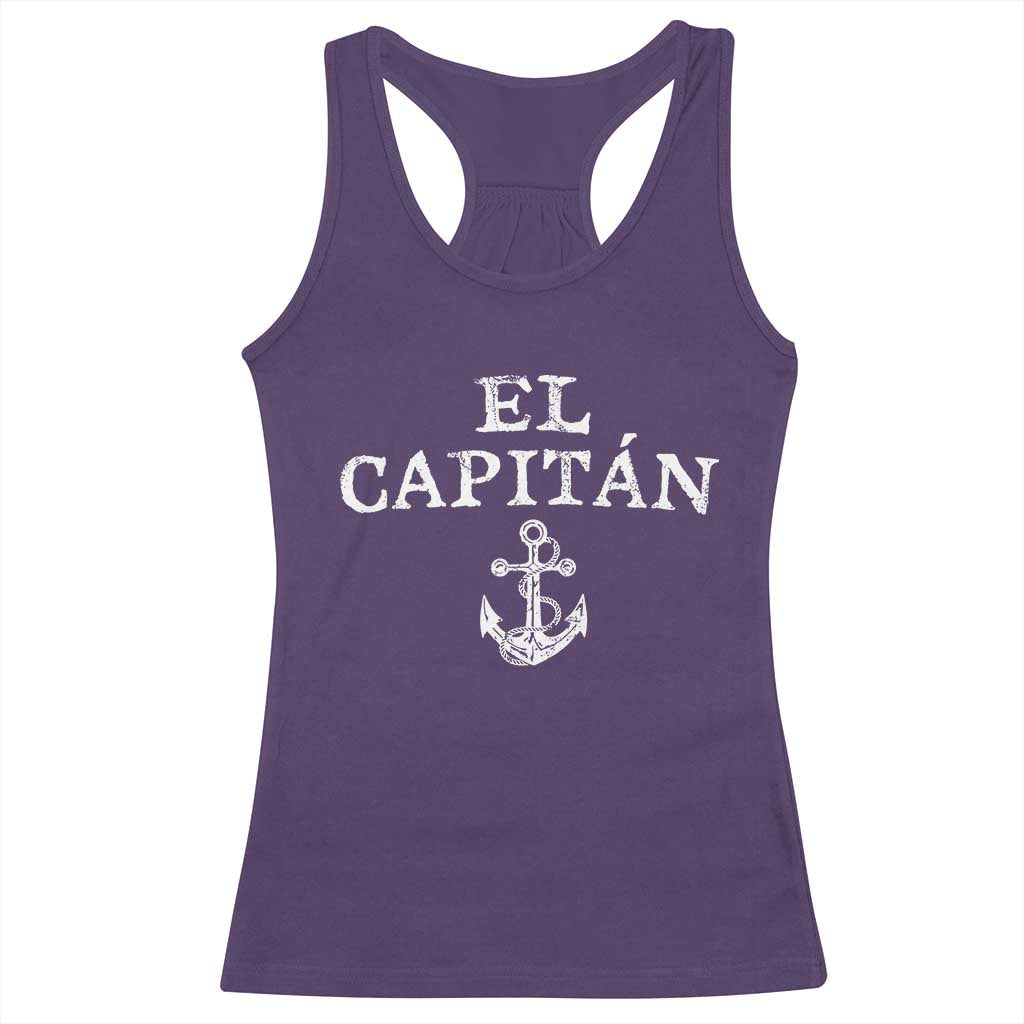 El Capitan Racerback Tank Top Funny Boat Captain Vintage Anchor