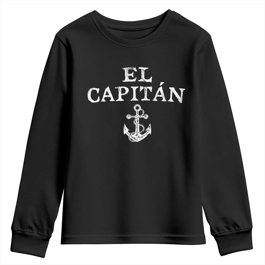 El Capitan Youth Sweatshirt Funny Boat Captain Vintage Anchor