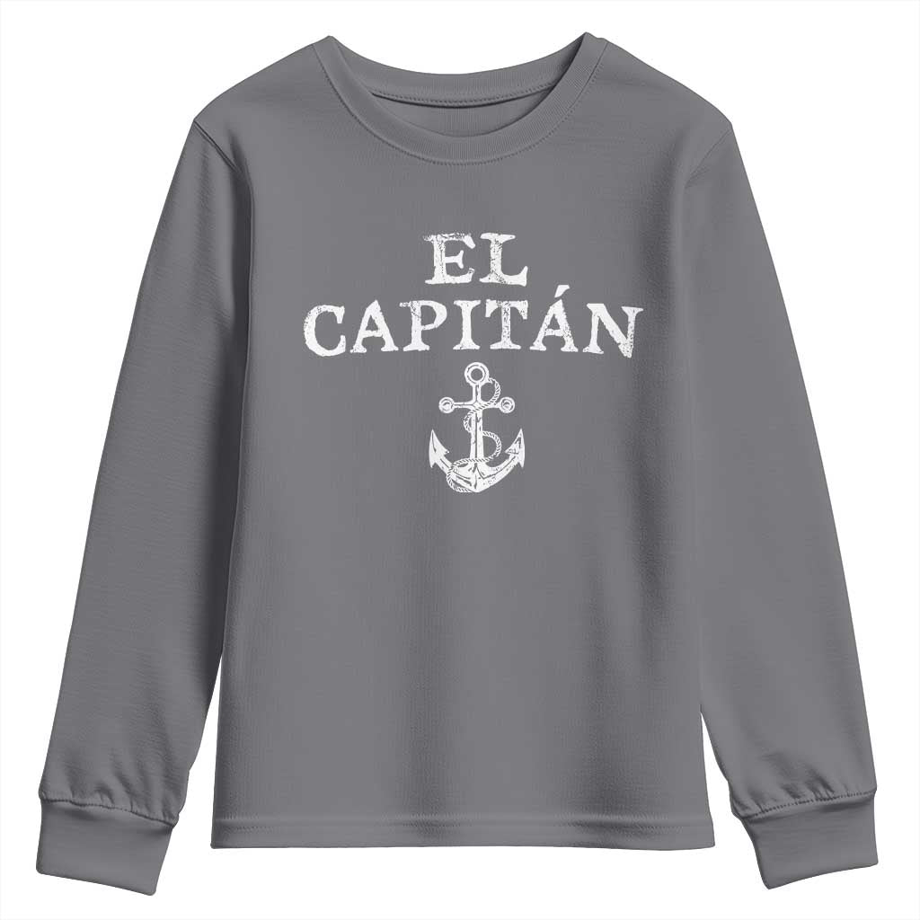 El Capitan Youth Sweatshirt Funny Boat Captain Vintage Anchor