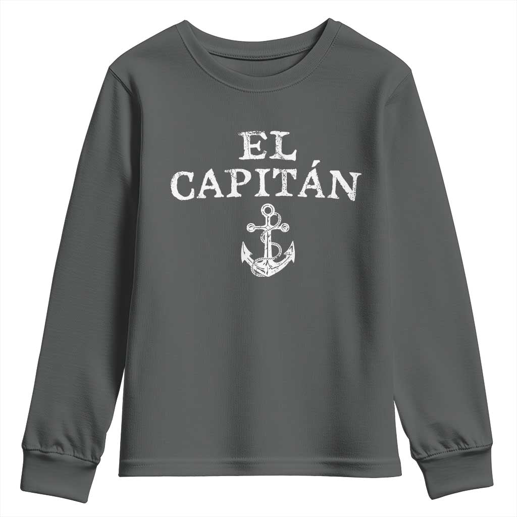El Capitan Youth Sweatshirt Funny Boat Captain Vintage Anchor