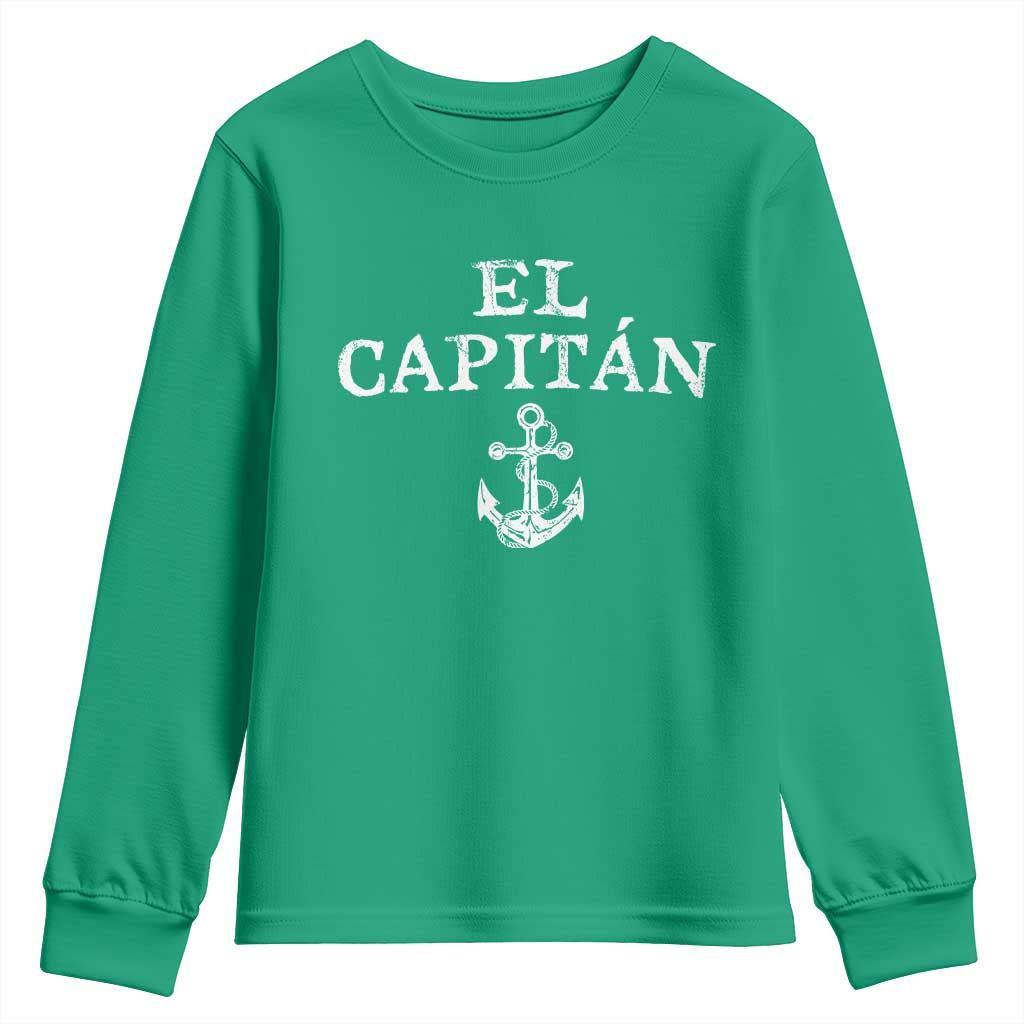 El Capitan Youth Sweatshirt Funny Boat Captain Vintage Anchor