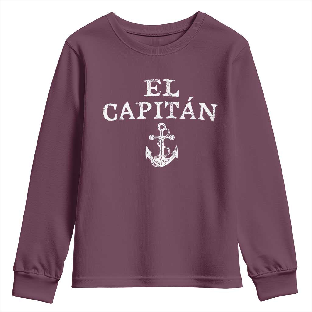 El Capitan Youth Sweatshirt Funny Boat Captain Vintage Anchor
