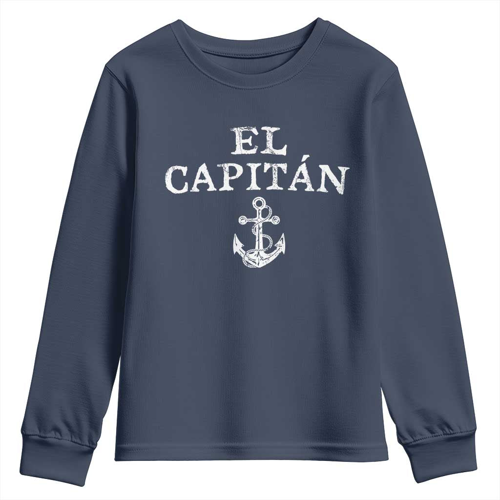 El Capitan Youth Sweatshirt Funny Boat Captain Vintage Anchor
