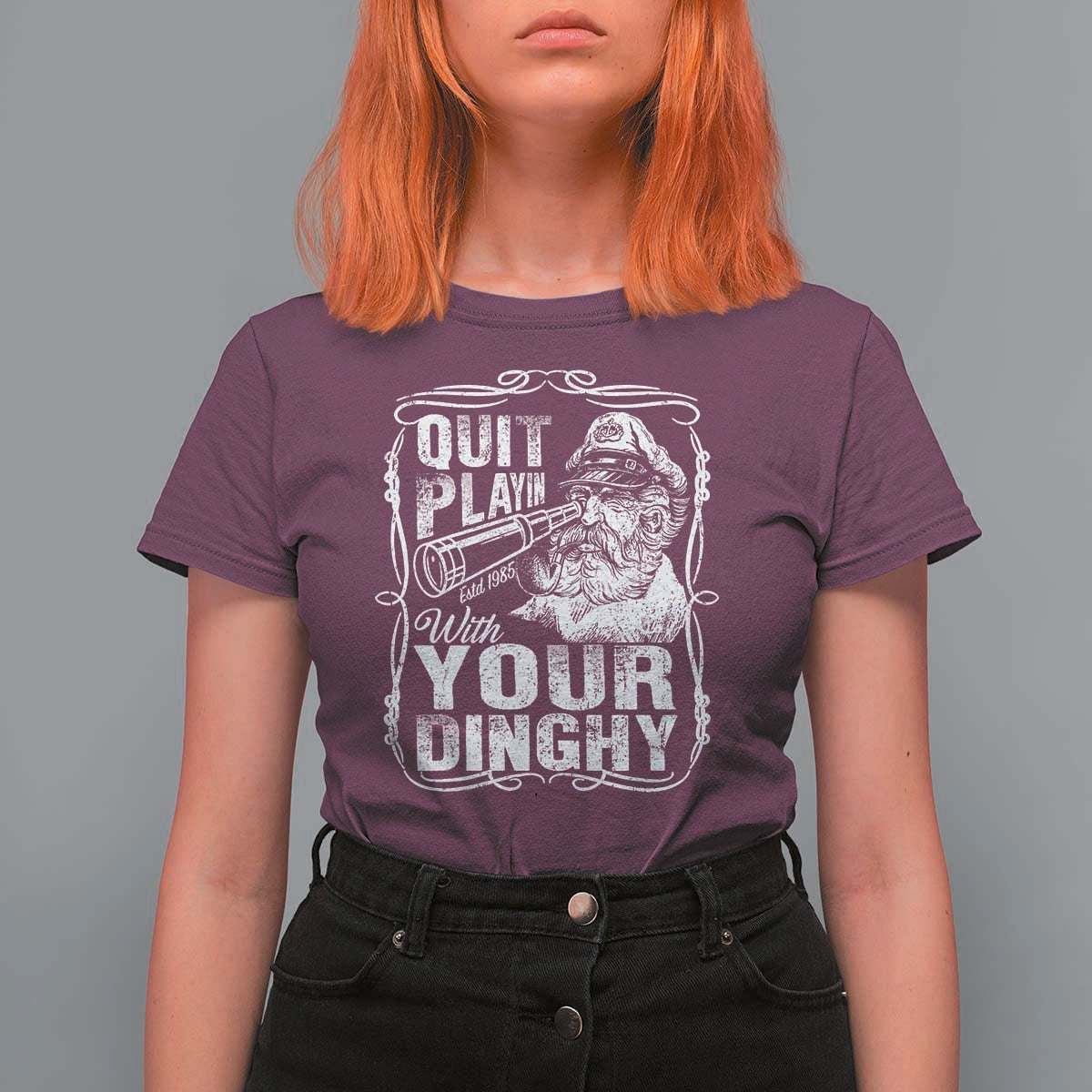 Quit Playin With Your Dinghy T Shirt For Women Funny Pontoon Boat Captain