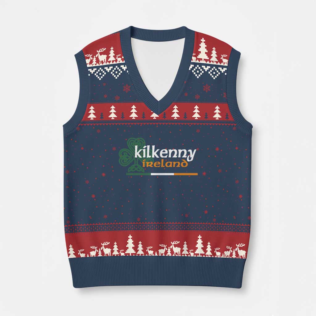 Kilkenny Ireland V-Neck Knit Sweater Vest Irish City Souvenir St Patricks Day Celtic Shamrock
