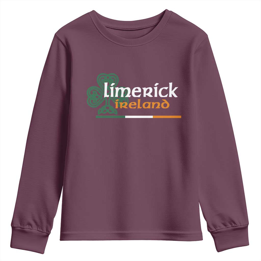 Limerick Ireland Youth Sweatshirt Irish City Souvenir St Patricks Day Celtic Shamrock