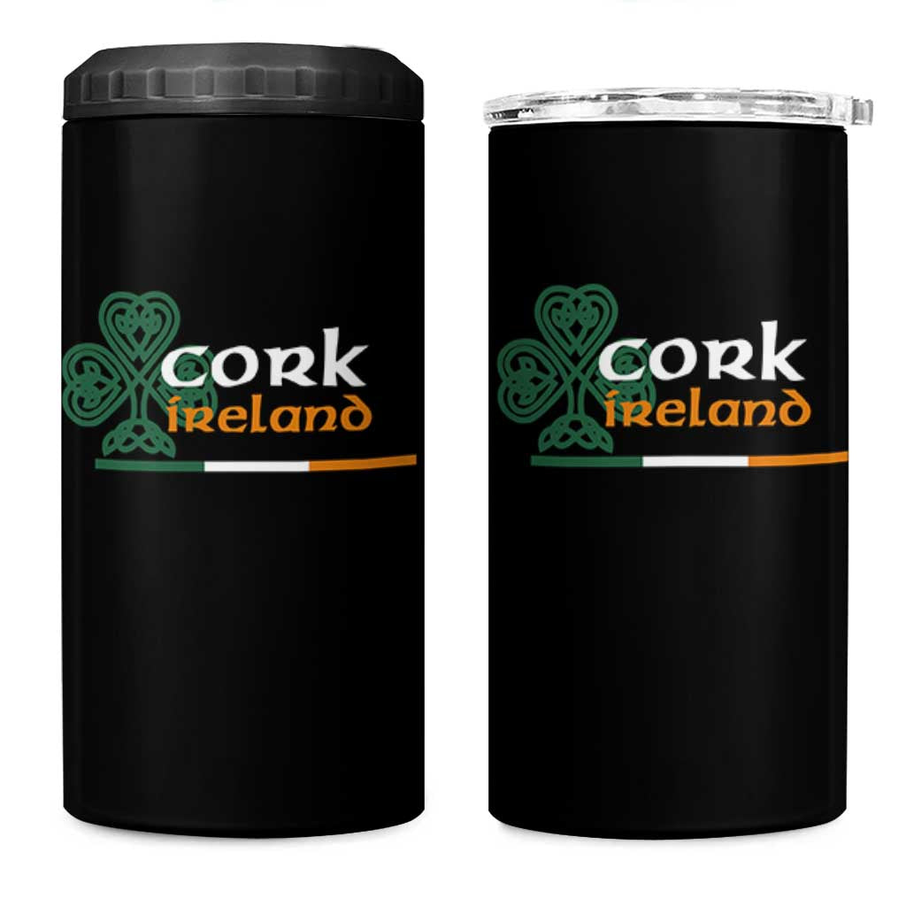 Cork Ireland 4 in 1 Can Cooler Tumbler Irish City Souvenir St Patricks Day Celtic Shamrock