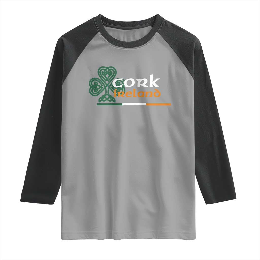 Cork Ireland Raglan Shirt Irish City Souvenir St Patricks Day Celtic Shamrock