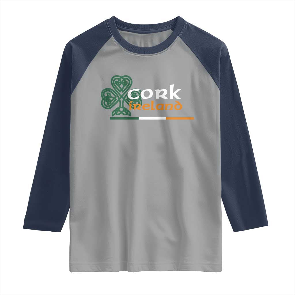 Cork Ireland Raglan Shirt Irish City Souvenir St Patricks Day Celtic Shamrock