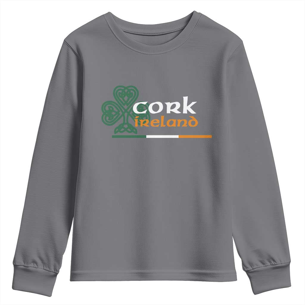 Cork Ireland Youth Sweatshirt Irish City Souvenir St Patricks Day Celtic Shamrock