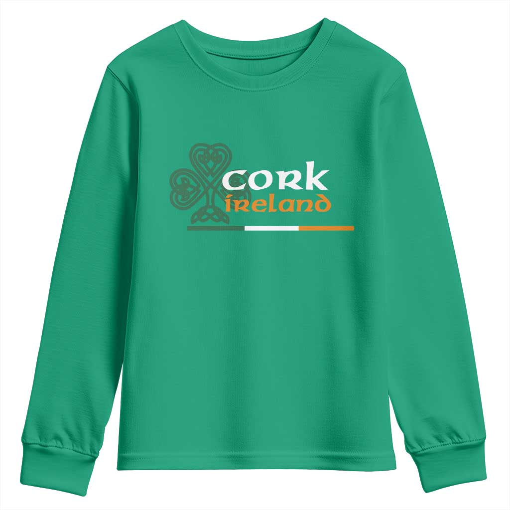 Cork Ireland Youth Sweatshirt Irish City Souvenir St Patricks Day Celtic Shamrock