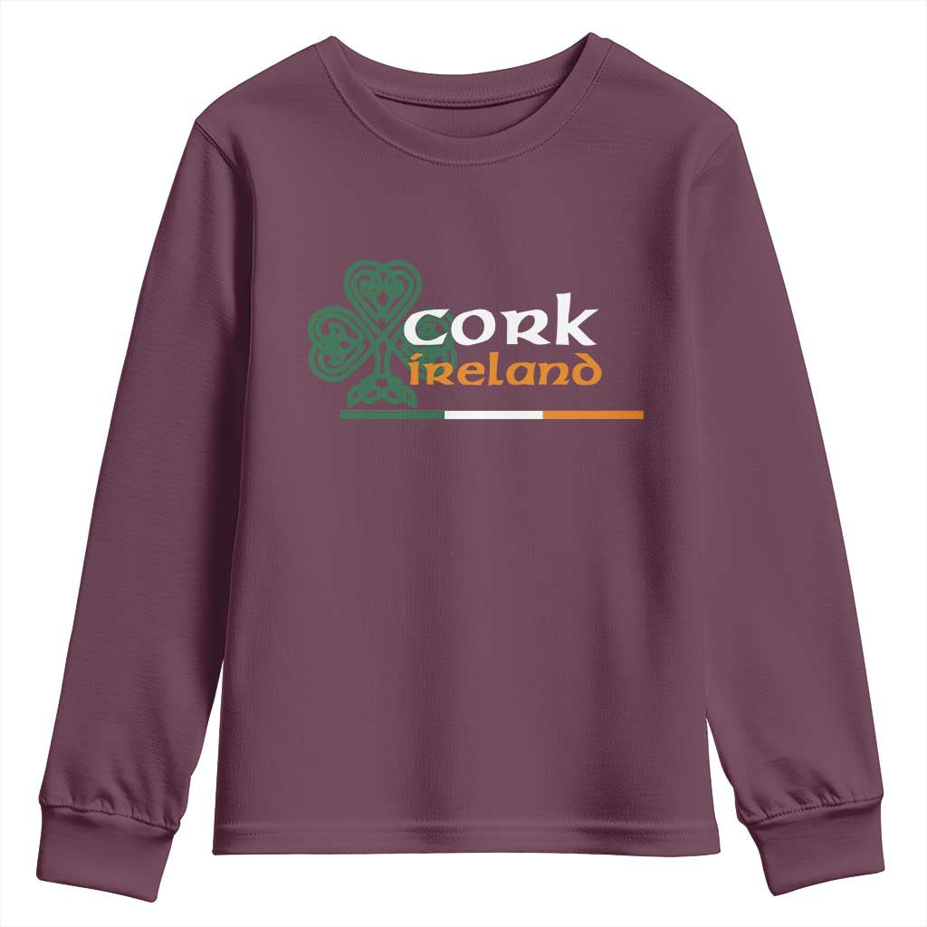 Cork Ireland Youth Sweatshirt Irish City Souvenir St Patricks Day Celtic Shamrock