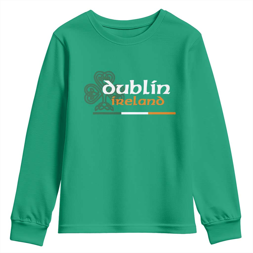 Dublin Ireland Youth Sweatshirt Irish City Souvenir St Patricks Day Celtic Shamrock