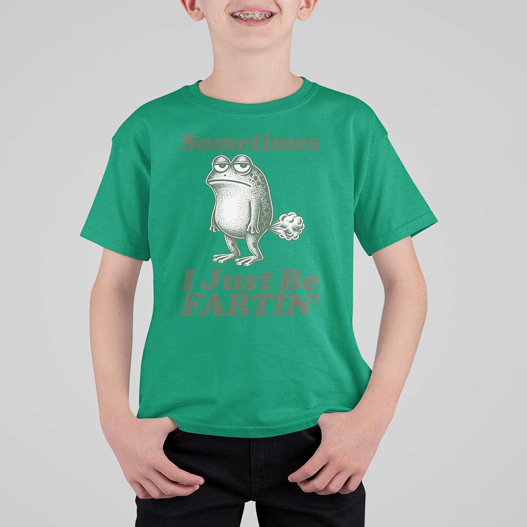 Sometimes I Just Be Fartin Funny Frog T Shirt For Kid