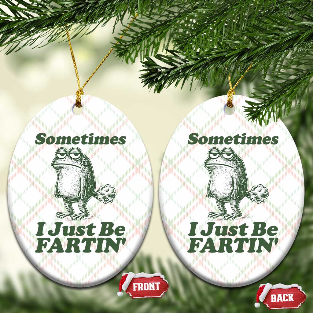 Sometimes I Just Be Fartin Funny Frog Ceramic Ornament
