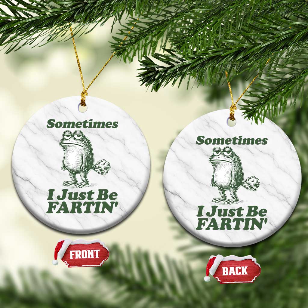 Sometimes I Just Be Fartin Funny Frog Ceramic Ornament