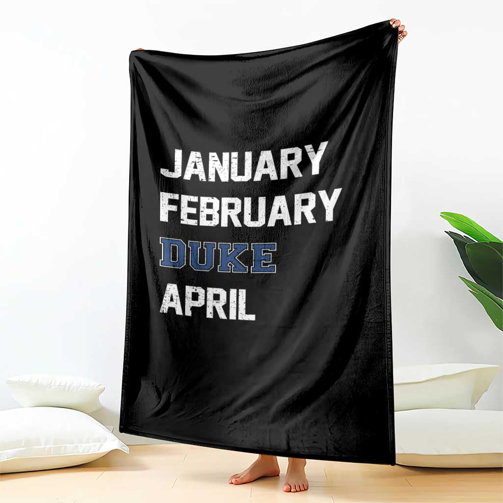 January February Duke April Throw Blanket Basketball Game Day