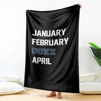 January February Duke April Throw Blanket Basketball Game Day