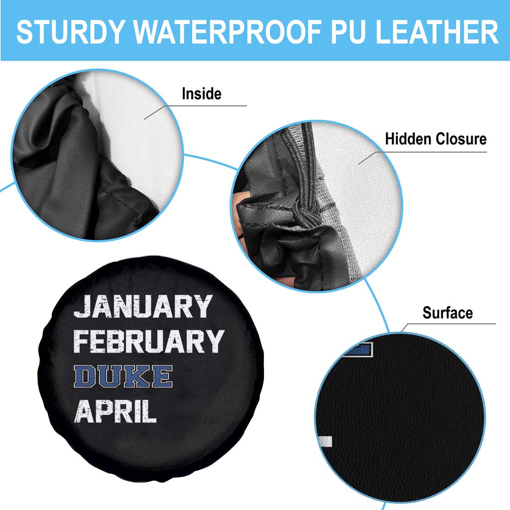 January February Duke April Spare Tire Cover Basketball Game Day