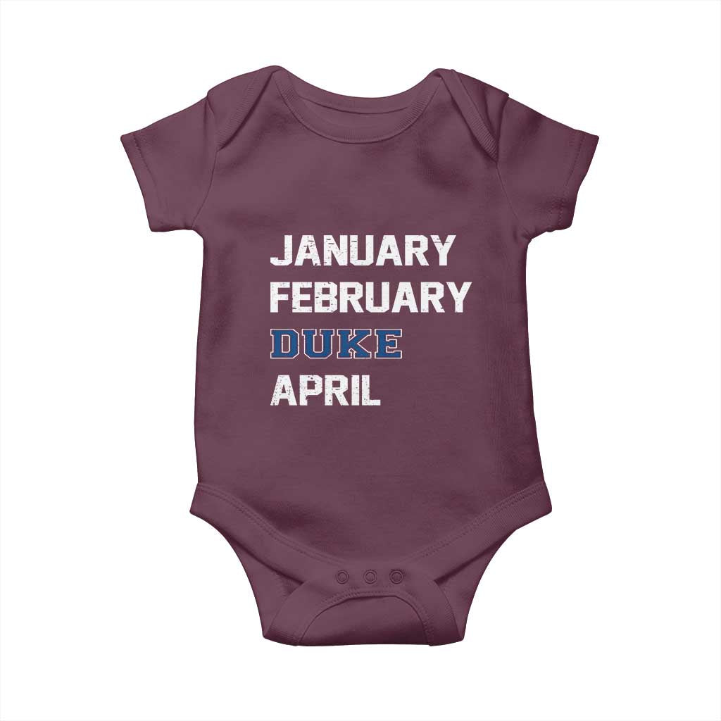 January February Duke April Baby Onesie Basketball Game Day