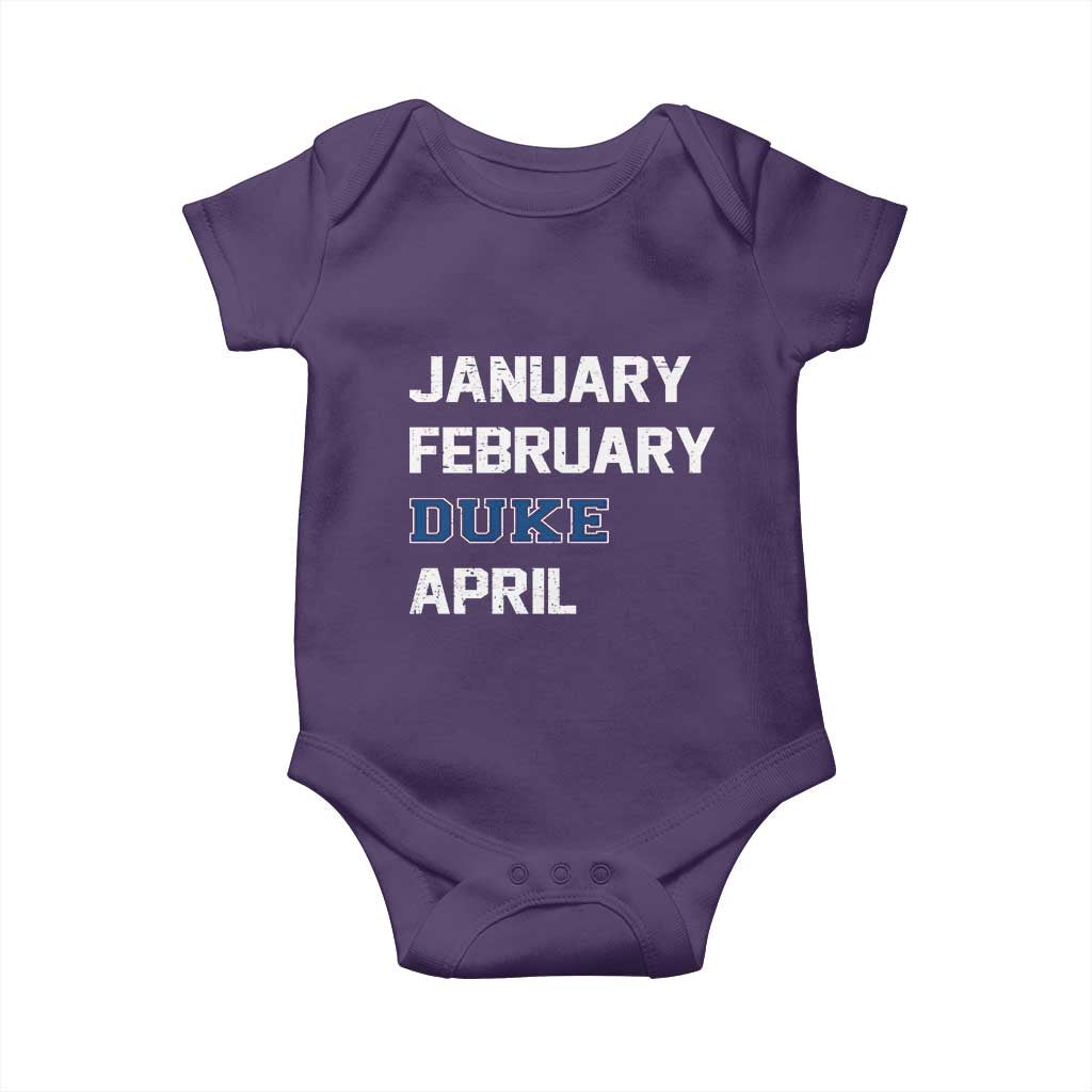 January February Duke April Baby Onesie Basketball Game Day