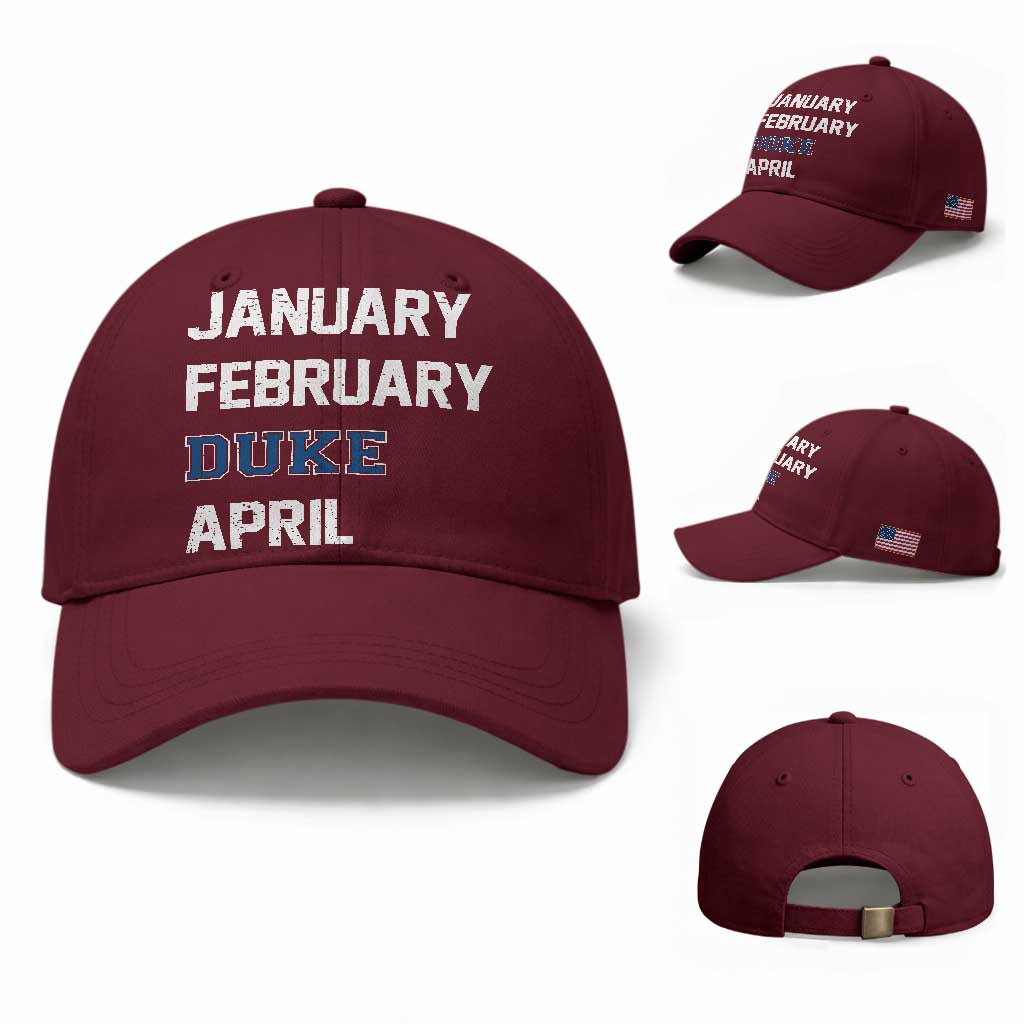 January February Duke April Baseball Cap Basketball Game Day