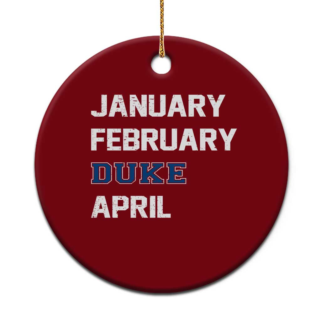 January February Duke April Ceramic Ornament Basketball Game Day
