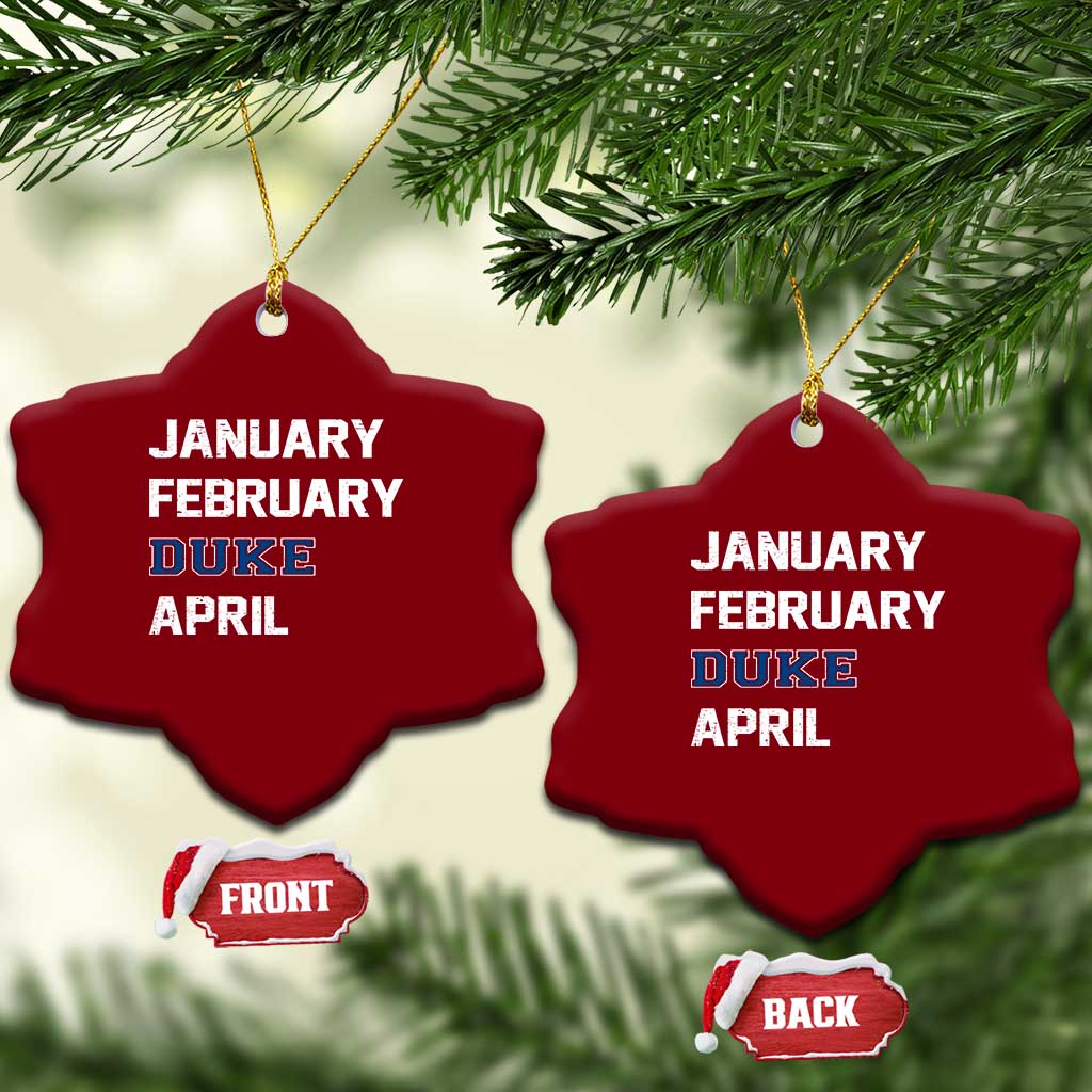 January February Duke April Ceramic Ornament Basketball Game Day