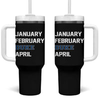 January February Duke April Tumbler With Handle Basketball Game Day