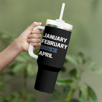 January February Duke April Tumbler With Handle Basketball Game Day