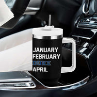 January February Duke April Tumbler With Handle Basketball Game Day