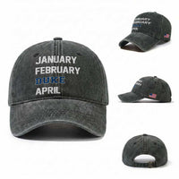January February Duke April Washed Cotton Baseball Cap Basketball Game Day