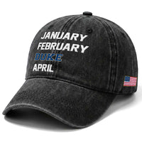 January February Duke April Washed Cotton Baseball Cap Basketball Game Day