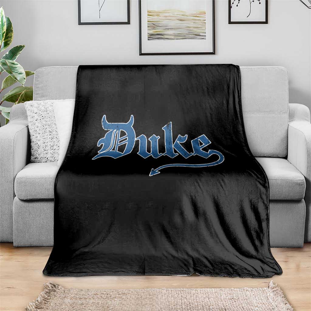 Duke Gothic Throwback Throw Blanket Game Day for Sports Fan