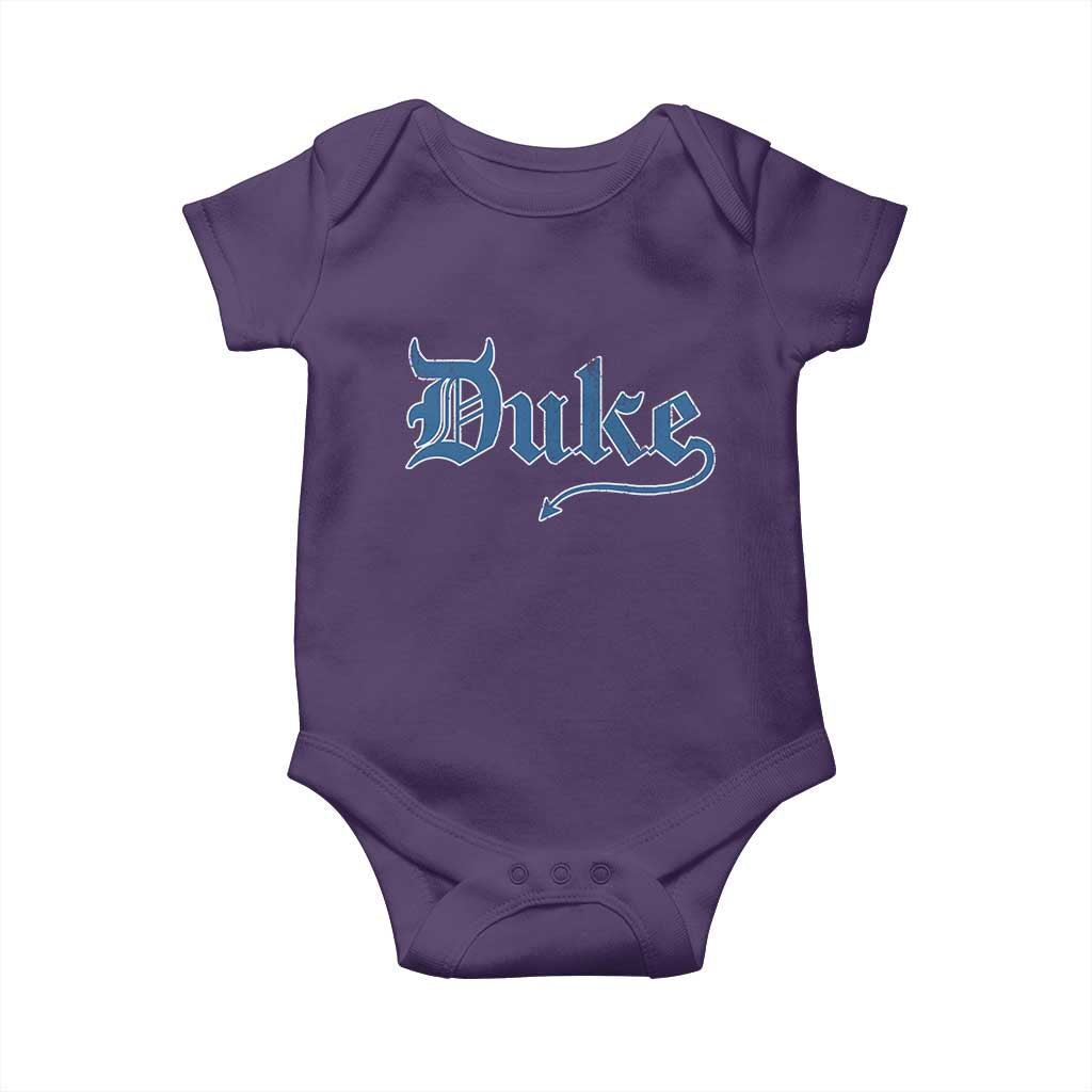 Duke Gothic Throwback Baby Onesie Game Day for Sports Fan