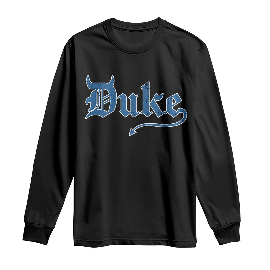 Duke Gothic Throwback Long Sleeve Shirt Game Day for Sports Fan