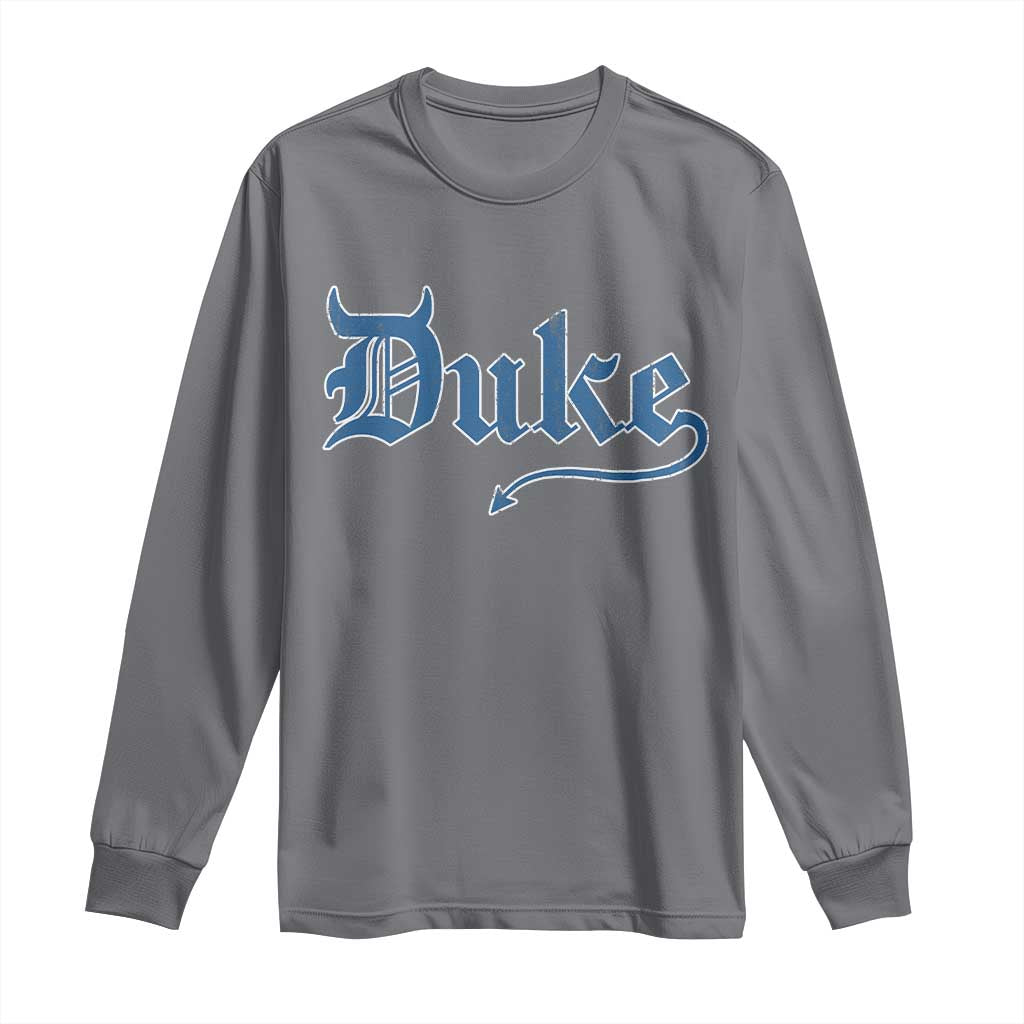 Duke Gothic Throwback Long Sleeve Shirt Game Day for Sports Fan