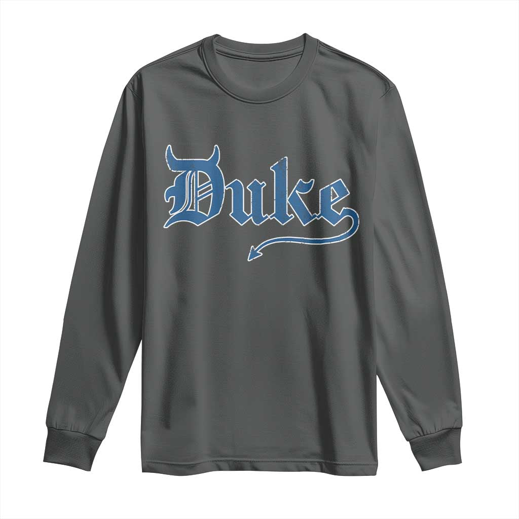Duke Gothic Throwback Long Sleeve Shirt Game Day for Sports Fan