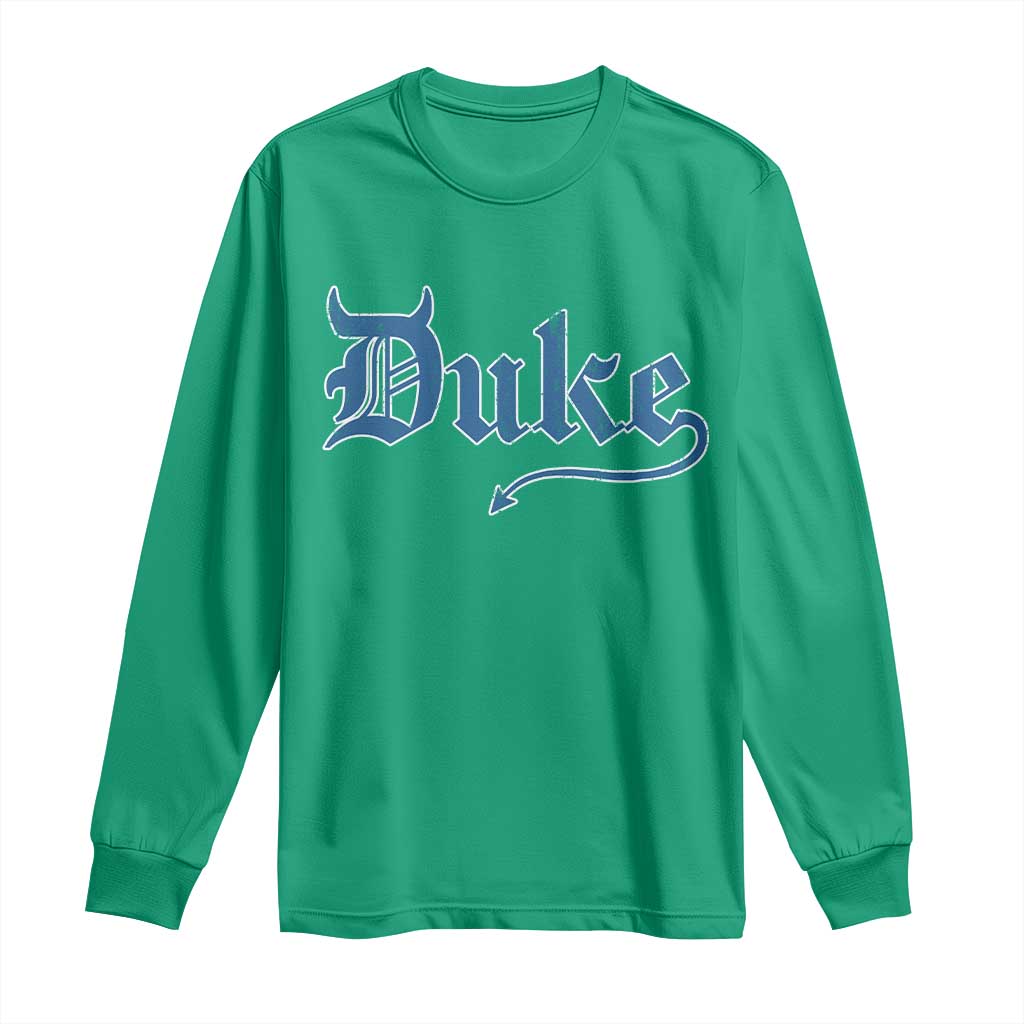Duke Gothic Throwback Long Sleeve Shirt Game Day for Sports Fan