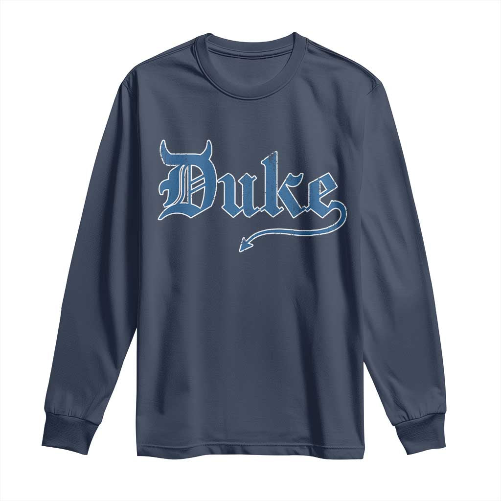 Duke Gothic Throwback Long Sleeve Shirt Game Day for Sports Fan