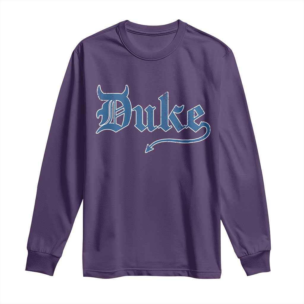 Duke Gothic Throwback Long Sleeve Shirt Game Day for Sports Fan