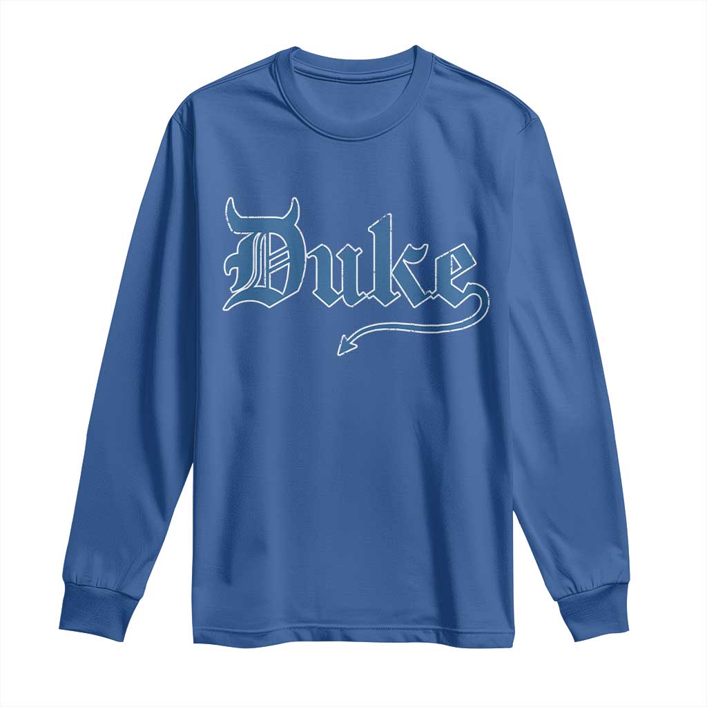 Duke Gothic Throwback Long Sleeve Shirt Game Day for Sports Fan