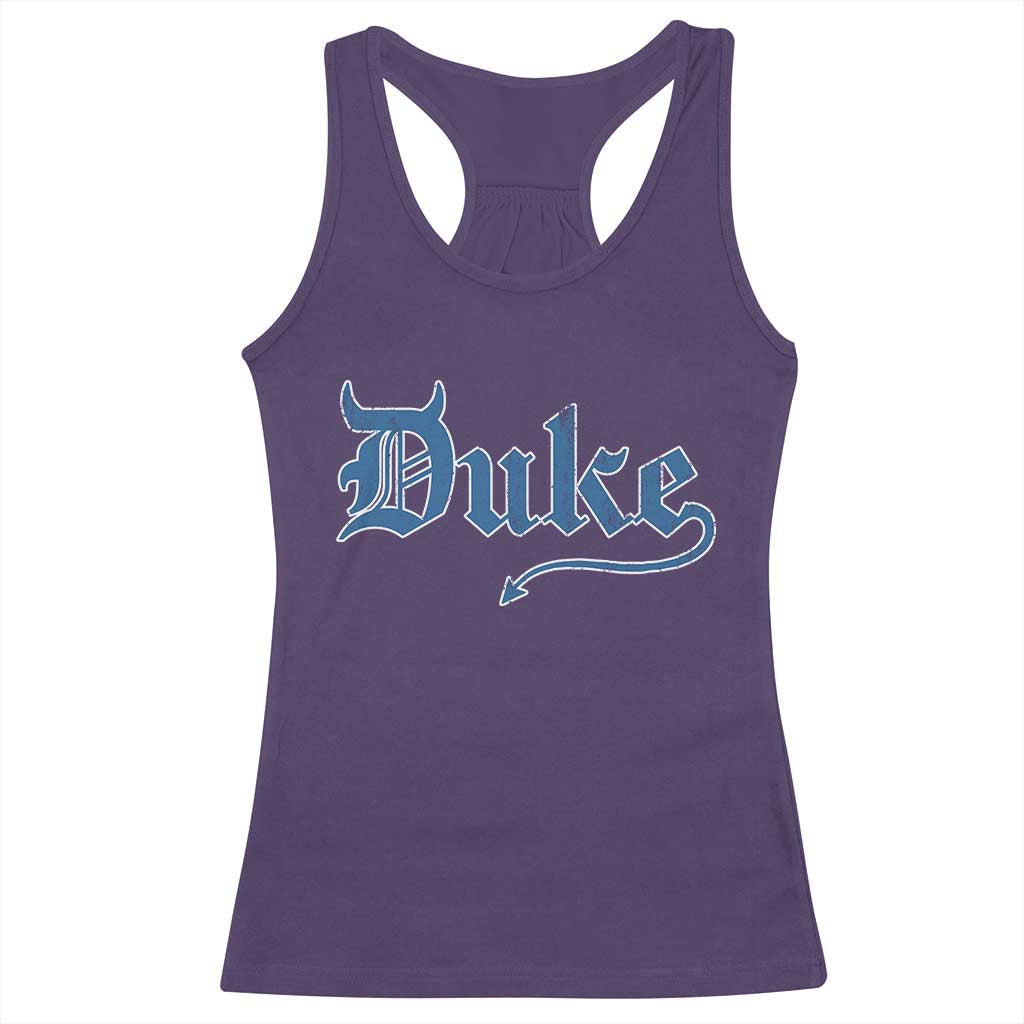 Duke Gothic Throwback Racerback Tank Top Game Day for Sports Fan