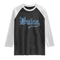 Duke Gothic Throwback Raglan Shirt Game Day for Sports Fan