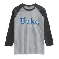 Duke Gothic Throwback Raglan Shirt Game Day for Sports Fan