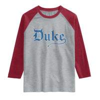 Duke Gothic Throwback Raglan Shirt Game Day for Sports Fan