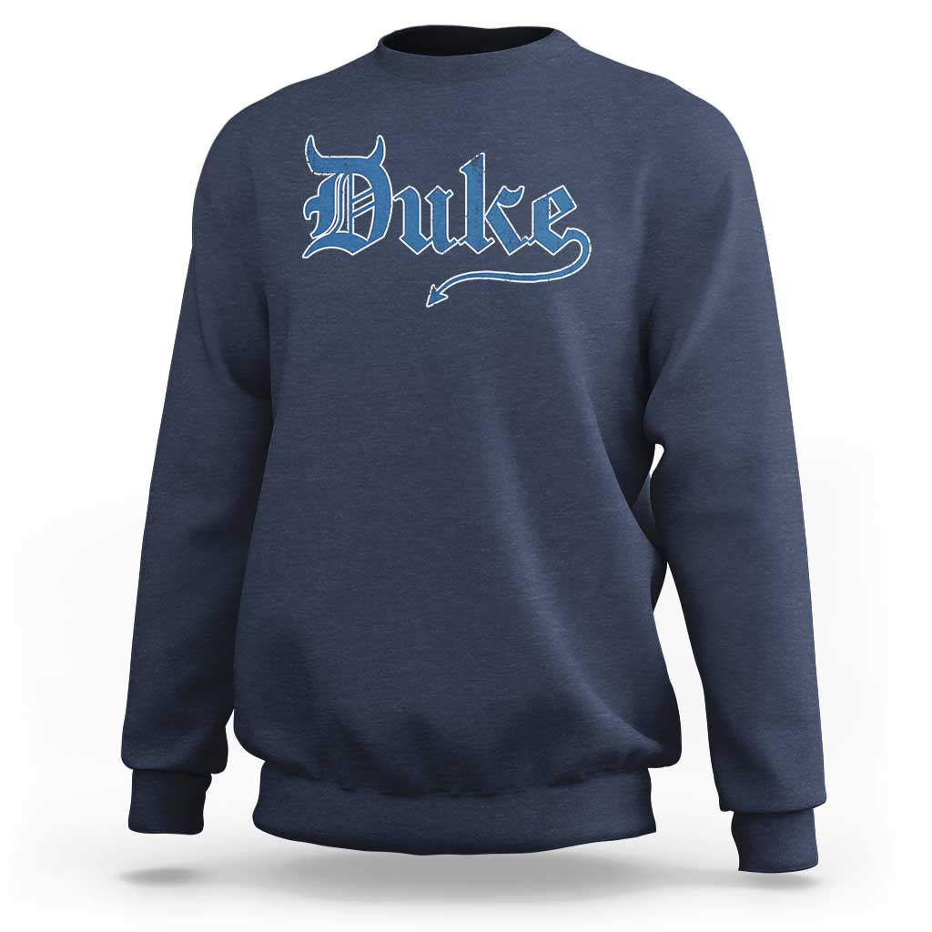 Duke Gothic Throwback Sweatshirt Game Day for Sports Fan