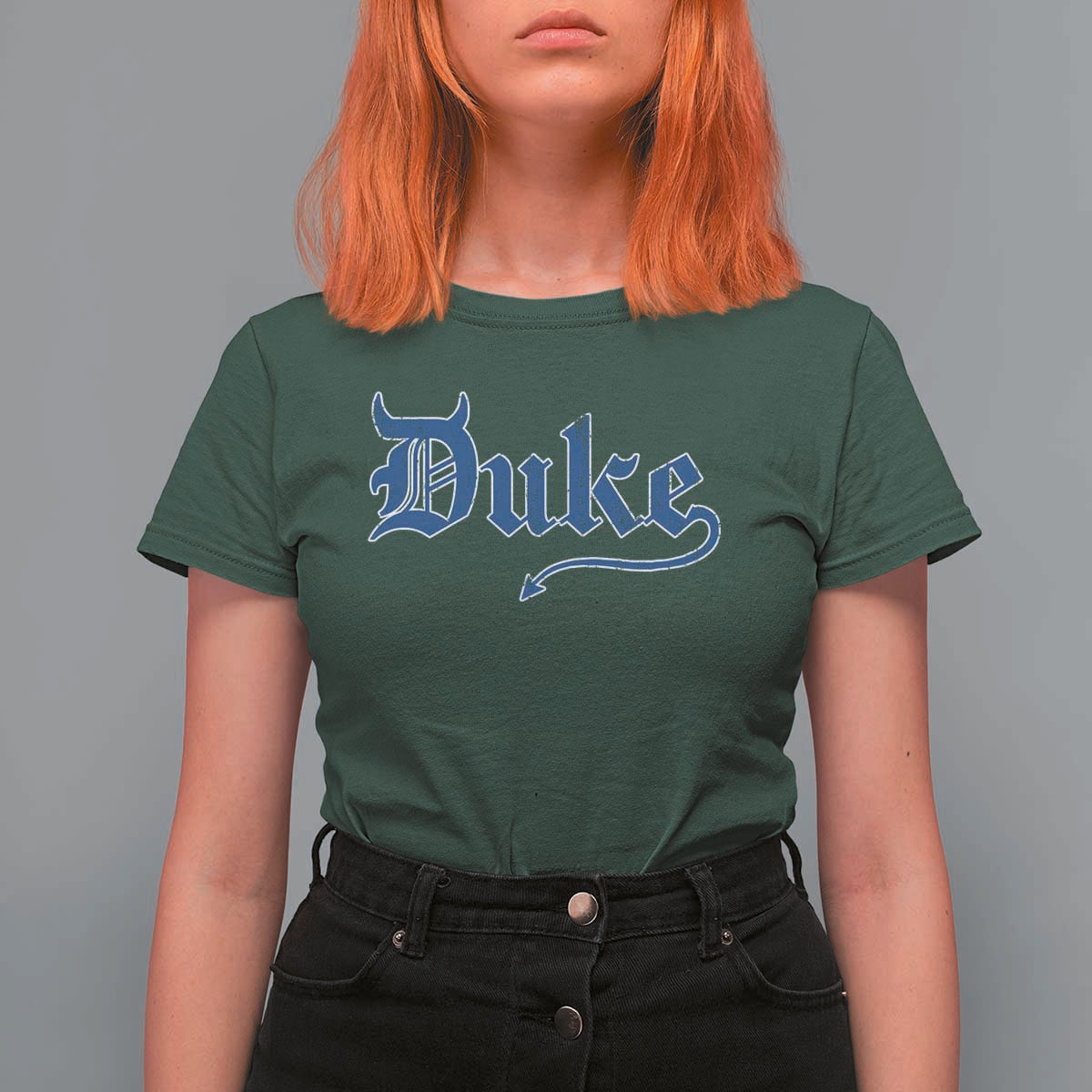 Duke Gothic Throwback T Shirt For Women Game Day for Sports Fan