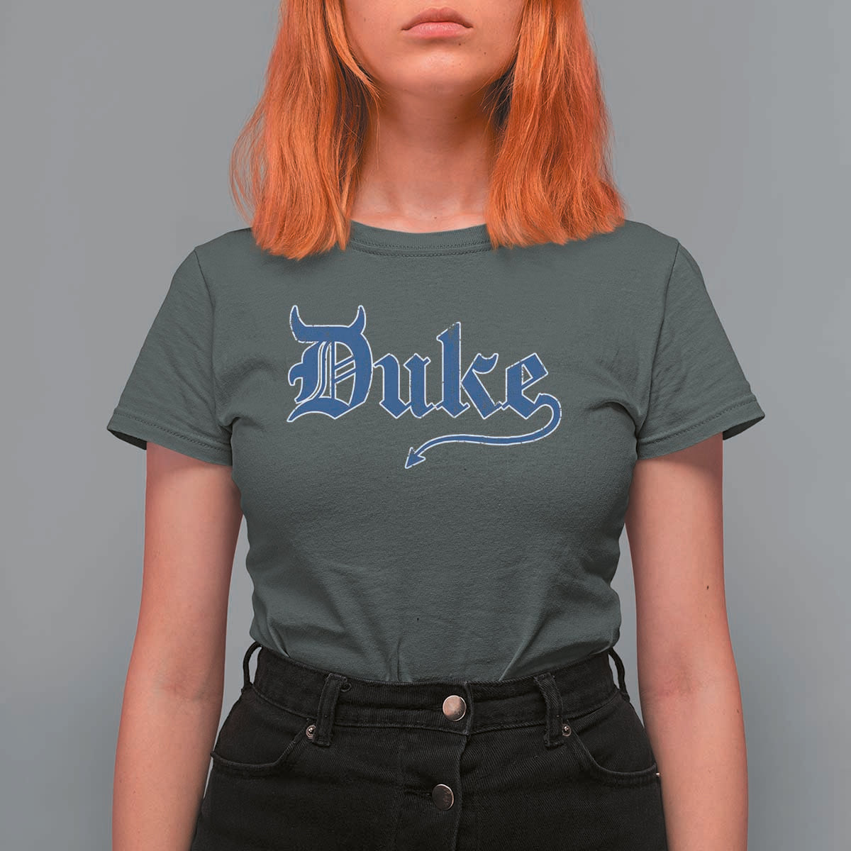 Duke Gothic Throwback T Shirt For Women Game Day for Sports Fan